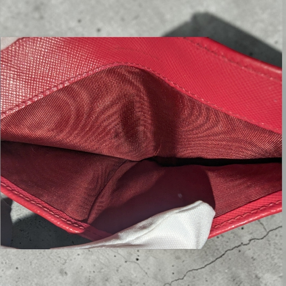 PRADA Milano Red Saffiano Leather Wallet - Picture 11 of 13